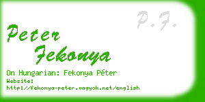peter fekonya business card